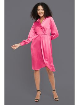Allen Solly - Women Pink Solid Casual Dress