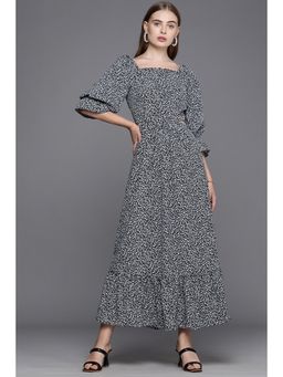 Allen Solly - Women Black Print Casual Dress