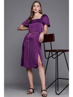 Allen Solly - Women Purple Solid Party Dress (Set of 2)