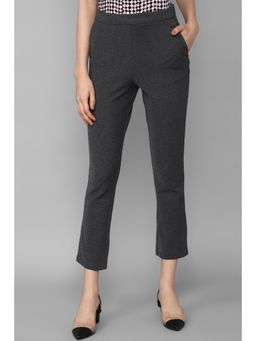 Allen Solly - Women Grey Regular Fit Textured Casual Trousers