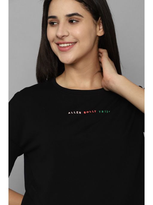 Allen Solly Women's Regular Fit Cotton T-Shirt – Classic Round Neck Casual Solid Color Top