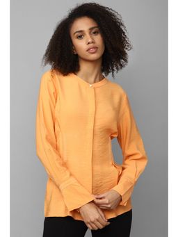 Allen Solly - Women Orange Solid Long Sleeves Shirt