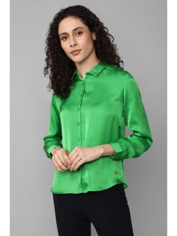 Allen Solly - Women Green Solid Long Sleeves Shirt