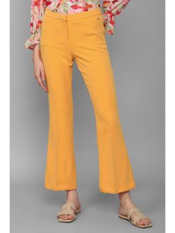 Allen Solly - Women Yellow Regular Fit Solid Casual Trousers