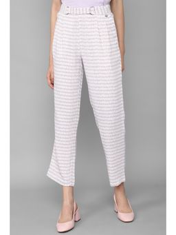 Allen Solly - Women White Regular Fit Print Casual Trouser Pants
