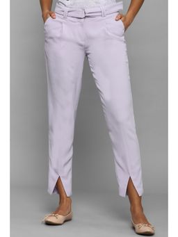 Allen Solly - Women Purple Slim Fit Solid Casual Trousers (Set of 2)