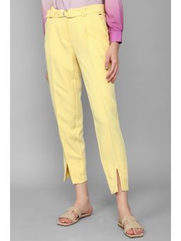 Allen Solly - Women Yellow Slim Fit Solid Casual Trousers (Set of 2)