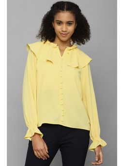Allen Solly - Women Yellow Solid Casual Top