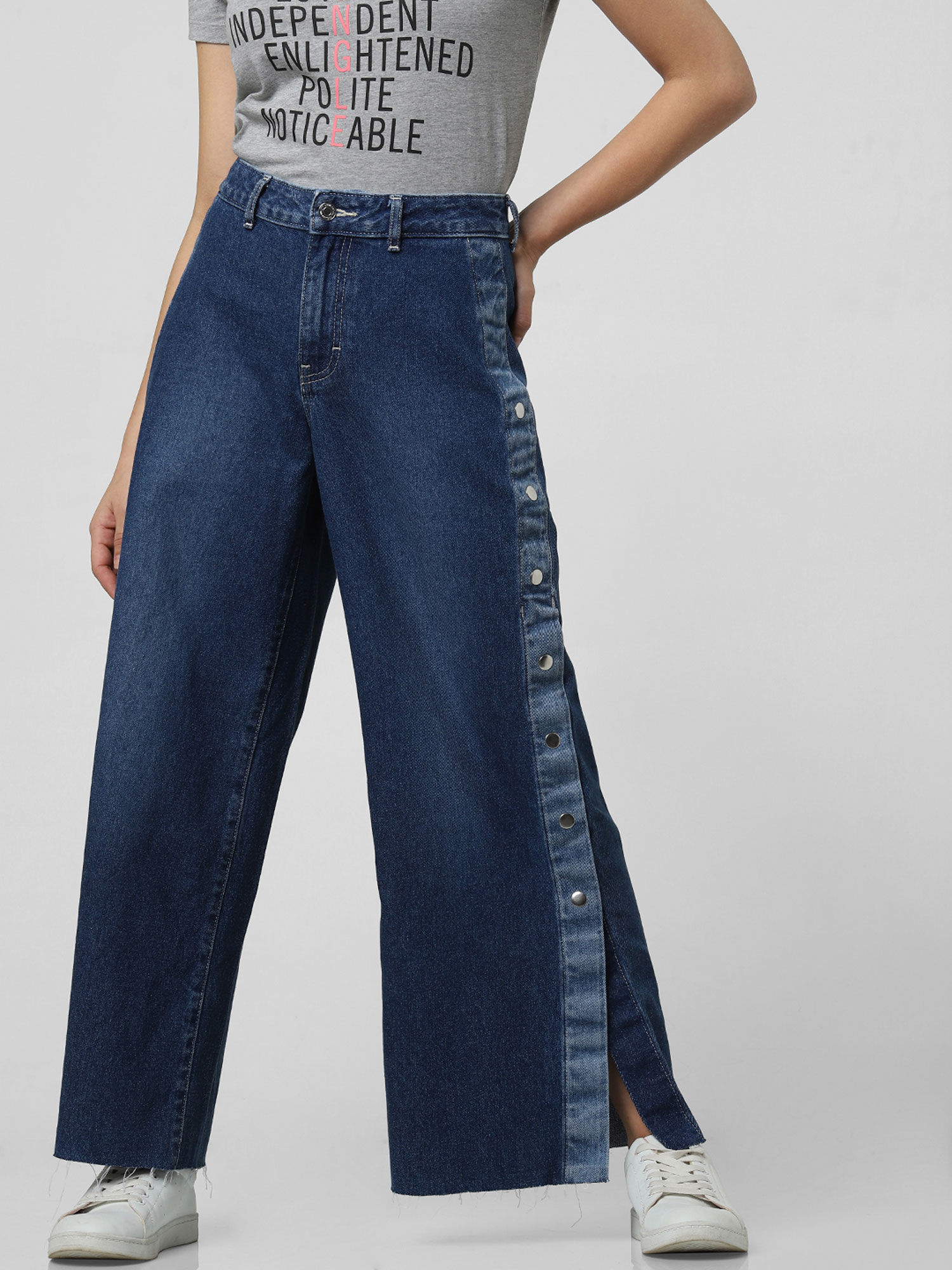 Buy VERO MODA Blue Christa Mr Wide Leg 