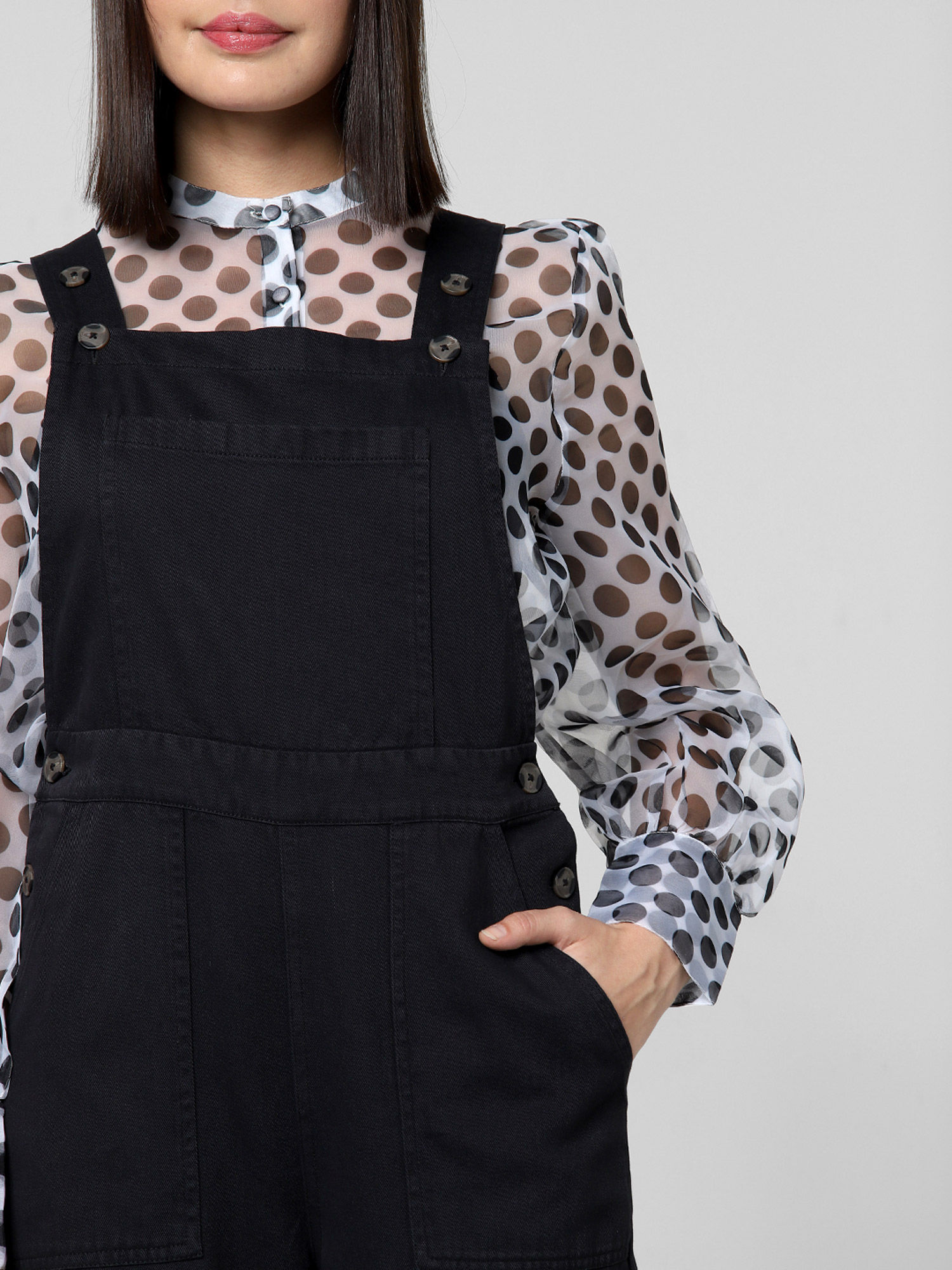 Buy VERO MODA Black Dungaree Jumpsuit 
