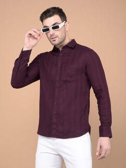 CRIMSOUNE CLUB - Mens Purple Horizontal Striped Shirt