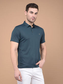 CRIMSOUNE CLUB - Mens Navy Blue Polo Neck T-Shirt