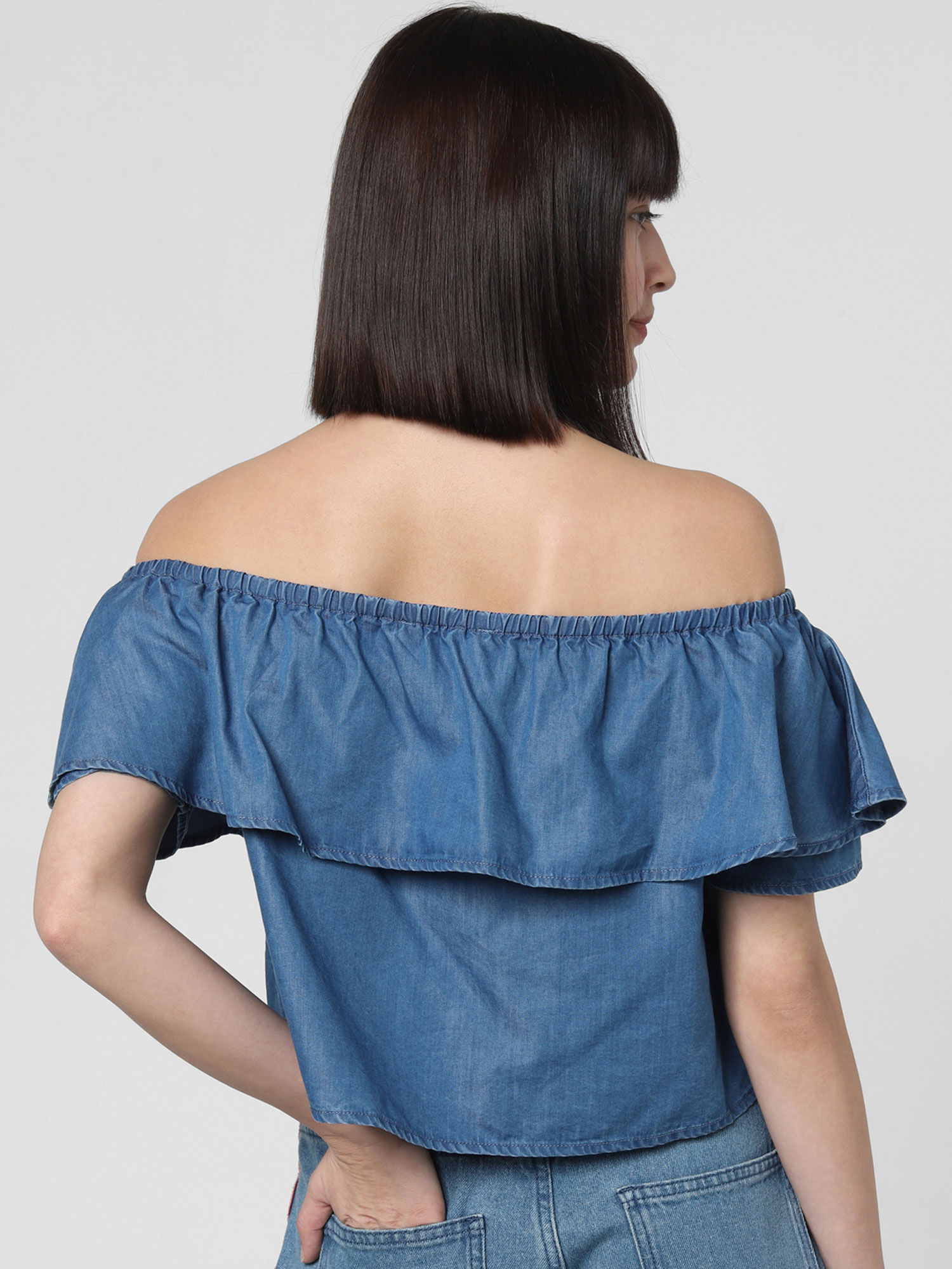 Buy VERO MODA Blue Denim Off-Shoulder 