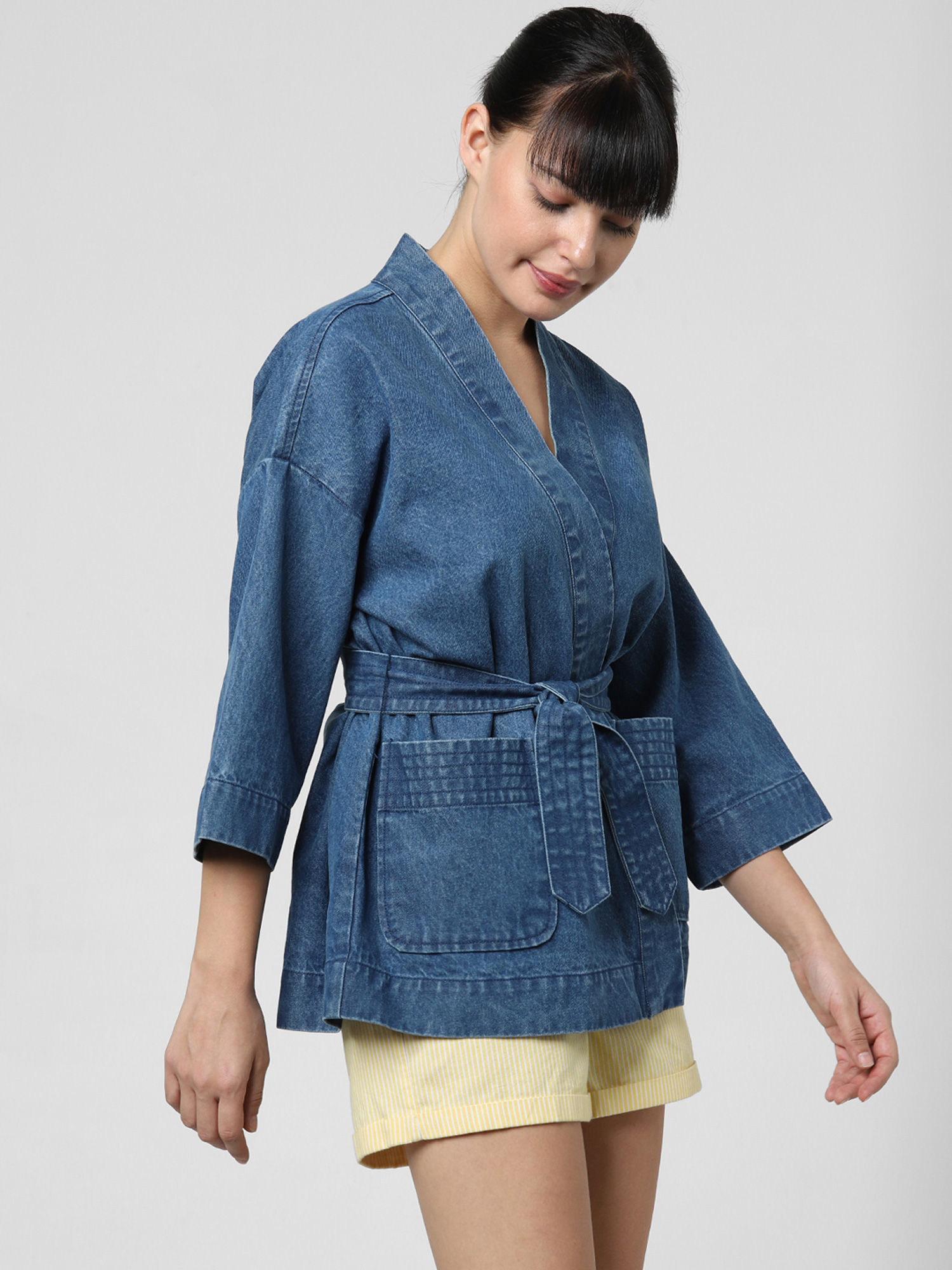 Buy VERO MODA Blue Denim Kimono Top 