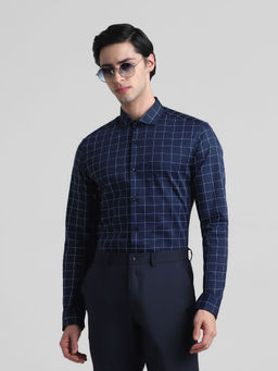 Jack & Jones - Blue Checks Slim Fit Casual Shirt