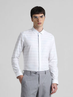 Jack & Jones - White Stripes Slim Fit Casual Shirt