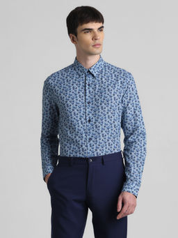 Jack & Jones - Blue Floral Slim Fit Casual Shirt