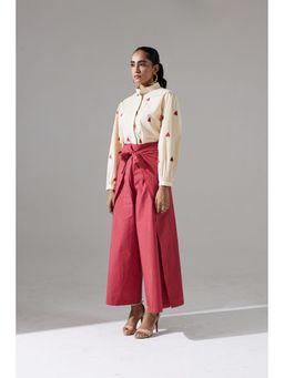 Dorabi - Deep Red Wrap Around Palazzo