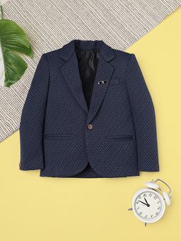 RIDOKIDZ - Boys Full Sleeves Navy Blue Blazer