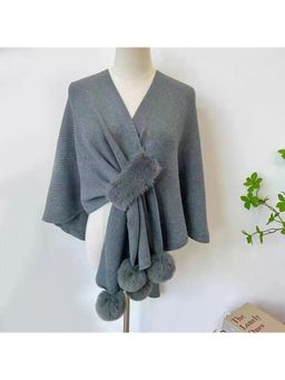 MISS MOSA BY AKANKSHA - Simona Winter Grey Cape