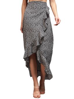 Trend Arrest - Women Maxi Flared Black Skirt