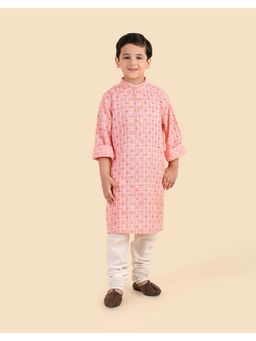 Fabindia - Red Printed Boys Long Kurta
