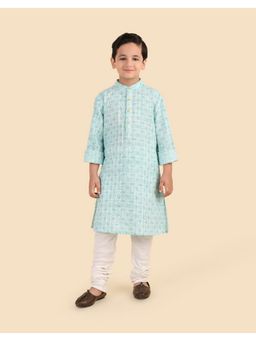 Fabindia - Blue Printed Boys Long Kurta