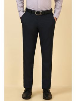 Allen Solly - Men Navy Blue Solid Formal Trouser