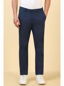 Allen Solly - Men Navy Blue Solid Casual Trouser