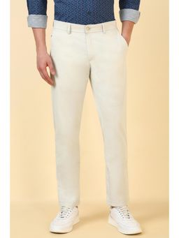Allen Solly - Men Off White Solid Casual Trouser