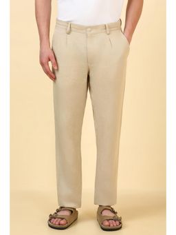 Allen Solly - Men Beige Solid Casual Trouser