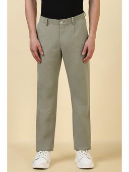 Allen Solly - Men Olive Solid Casual Trouser
