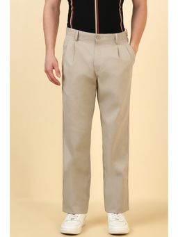 Allen Solly - Men Beige Solid Casual Trouser