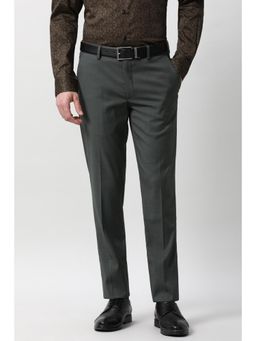 Peter England - Men Grey Solid Formal Trouser
