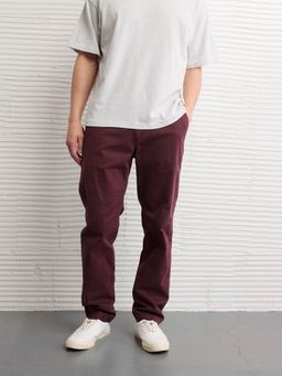 American Eagle - Men Maroon Flex Original Straight Lived-In Chinos
