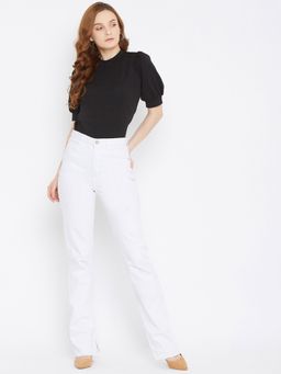 Uptownie - Women's Crepe Solid Top Black