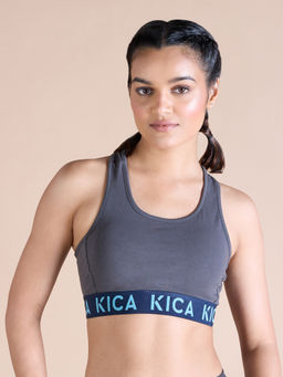 Kica - Cotton Sports Bra For Low Impact Activities Grey