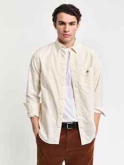 GANT - Men Yellow Striped Collar Neck Full Sleeves Shirt