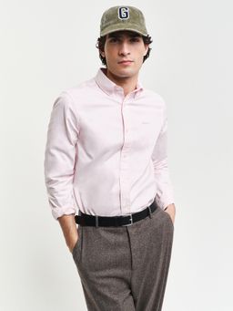 GANT - Men Pink Solid Collar Neck Full Sleeves Shirt