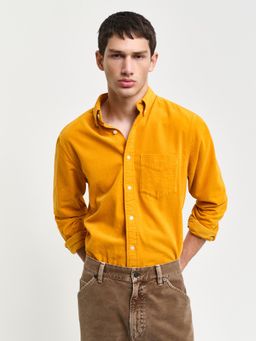 GANT - Men Yellow Solid Collar Neck Full Sleeves Corduroy Shirt