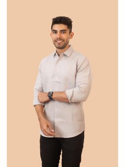 The Bleu Label - Mens Pure Cotton Casual Full Sleeves Grey Shirt