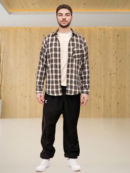 IZF - Black Checks Cotton Relaxed Fit Shirt for Men