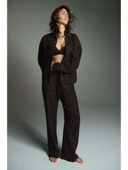 H&M - Women Brown Cotton Muslin Pyjama with Shirt