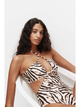 H&M - Women White Padded-Cup High Leg Swimsuit