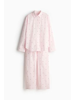 H&M - Women Pink Cotton Pyjama with Shirt