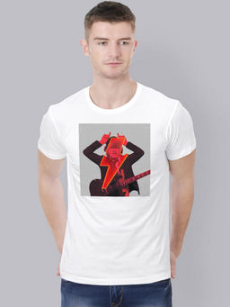 Free Authority - Acdc Printed White T-Shirt for Men