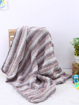 Magic Needles - Soft Chennile Striped Handmade Baby Blanket