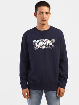 Levi's - Men Navy Blue White Sweatshirt