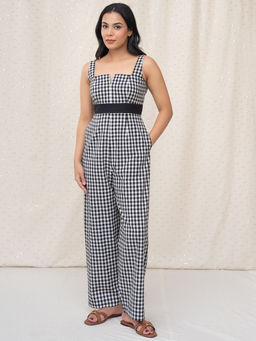 Notch Above - Tianna Checks Square Neck Jumpsuit