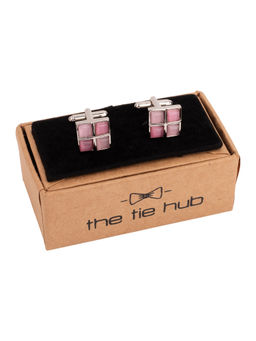 The Tie Hub - Pink Squares Stone Cufflinks